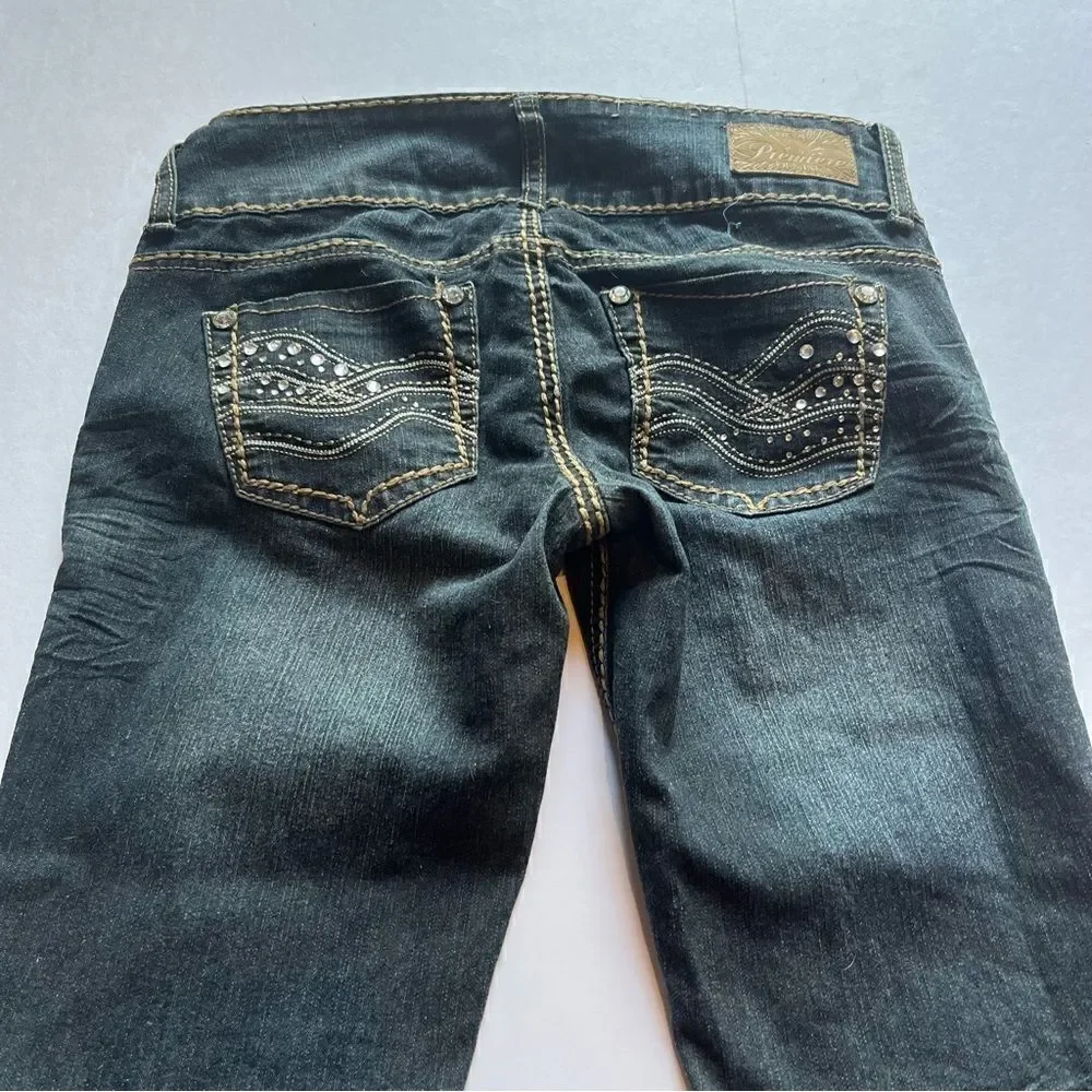 Rue 21 Premiere Women's Black Denim Jeans Distressed Faded  Size 3/4